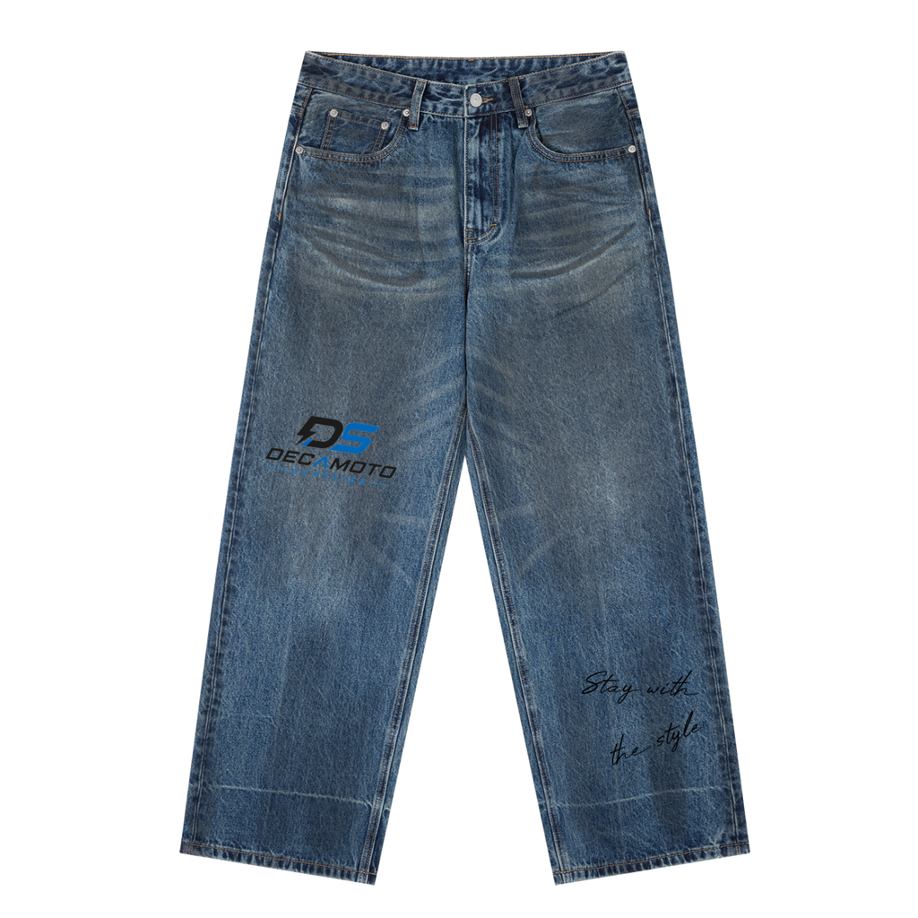 Decamoto Vintage Wash Baggy Denim Jeans